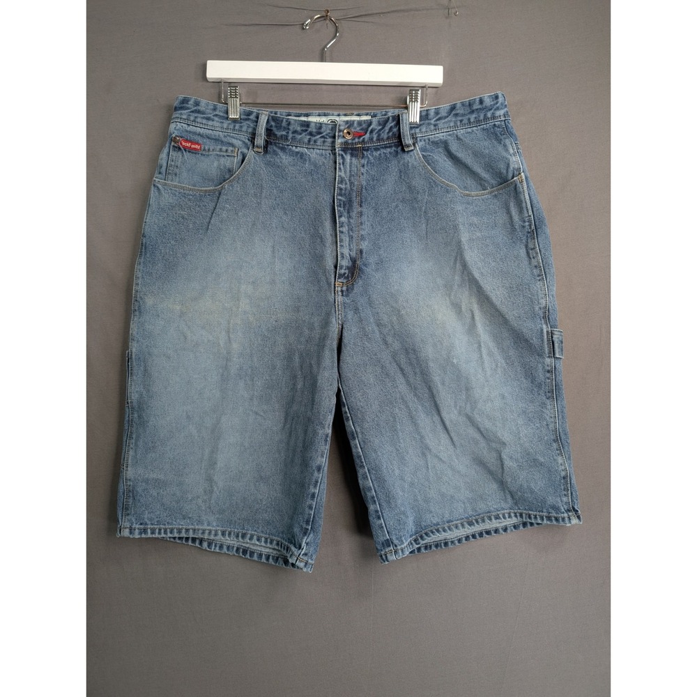 Ecko Unltd Foundry-Fit Carpenter Denim Shorts Mens 38 Blue Y2K Baggy Jean